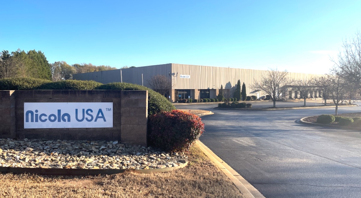 Nicola USA plant sign and building in Greer, South Carolina